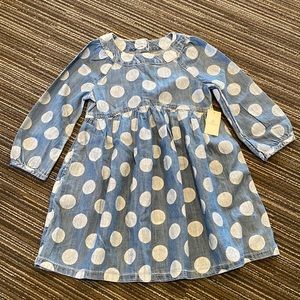 NWT baby gap Polka dot chambray dress